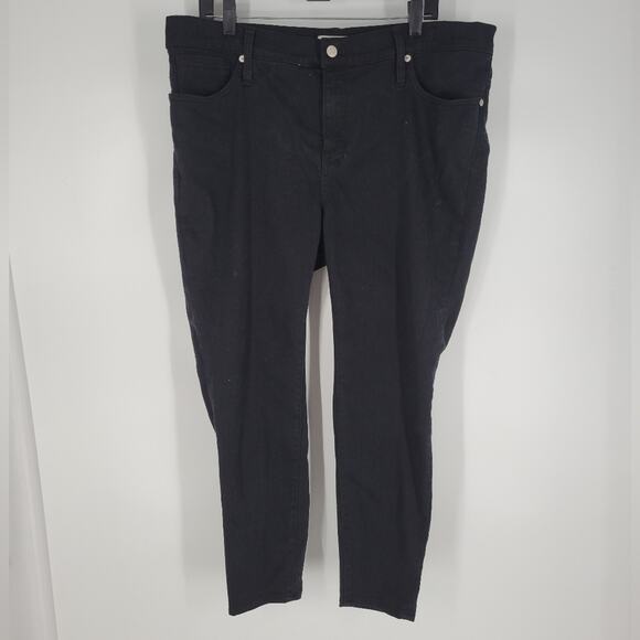 Madewell Lunar Wash Black 9" High Rise Skinny Jeans 34P - Picture 1 of 10
